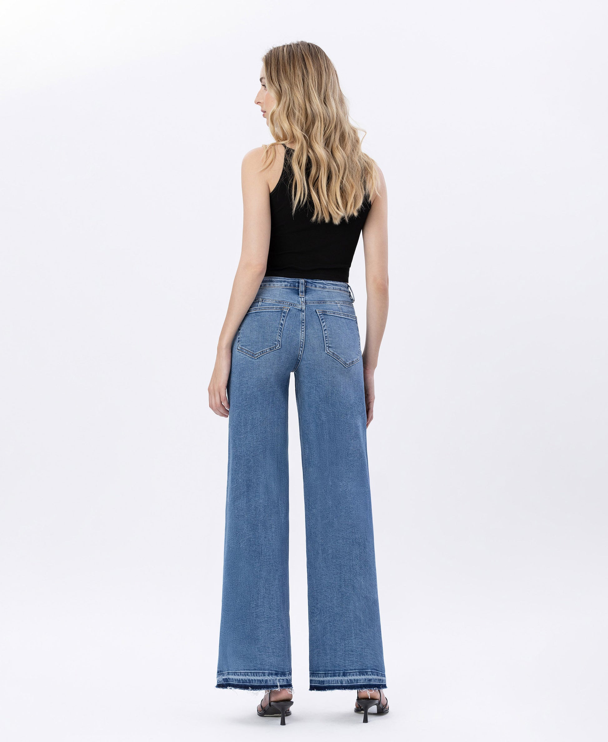 Back product images of Resolute - Super High Rise Split Seam Wide Leg Jeans