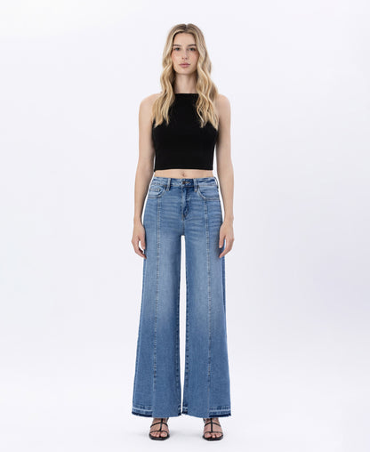 Front product images of Resolute - Super High Rise Split Seam Wide Leg Jeans