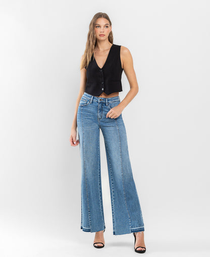 Front product images of Resolute - Super High Rise Split Seam Wide Leg Jeans