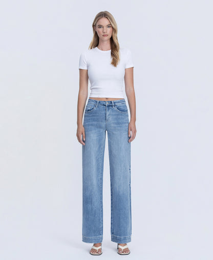 Front product images of Permissible - High Rise Trouser Hem Wide Leg Jeans