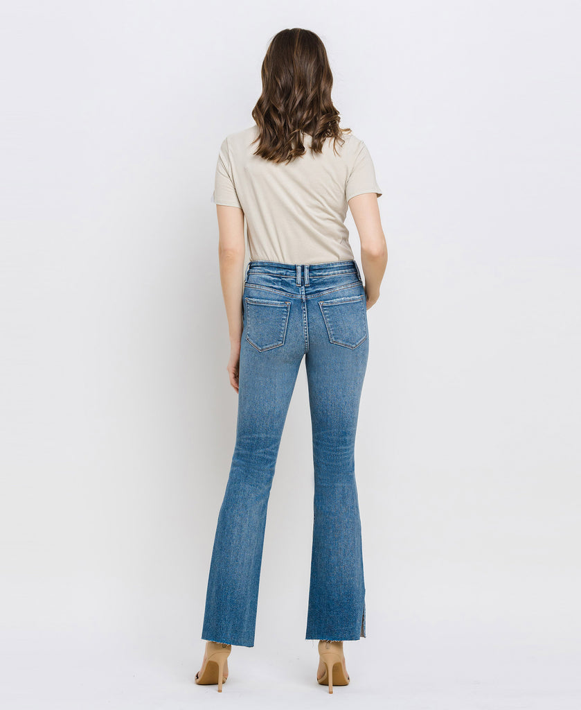 Back product images of Liking - Mid Rise Clean Cut Slit Hem Bootcut Jeans