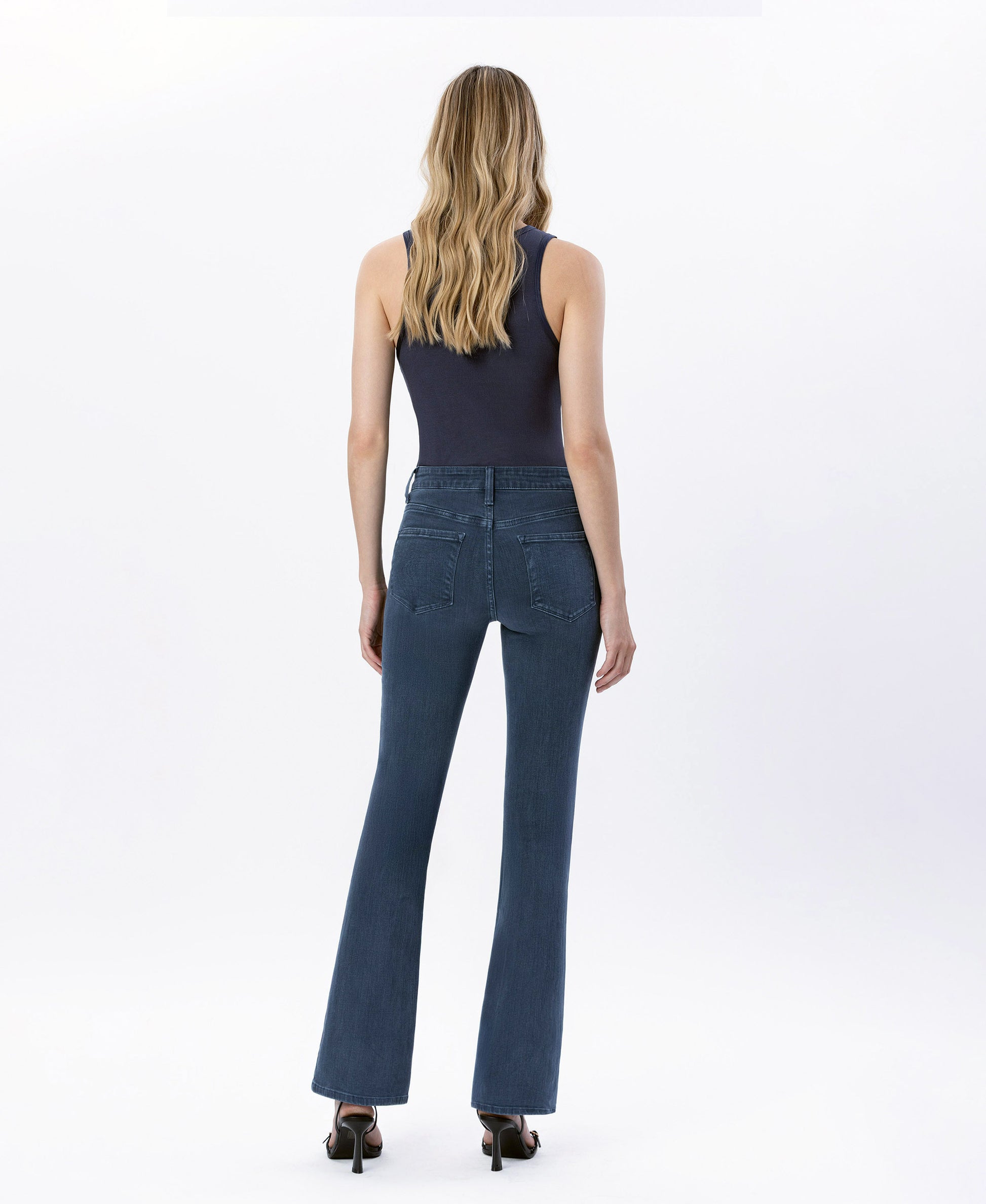Back product images of Majolica Blue - High Rise Bootcut Jeans