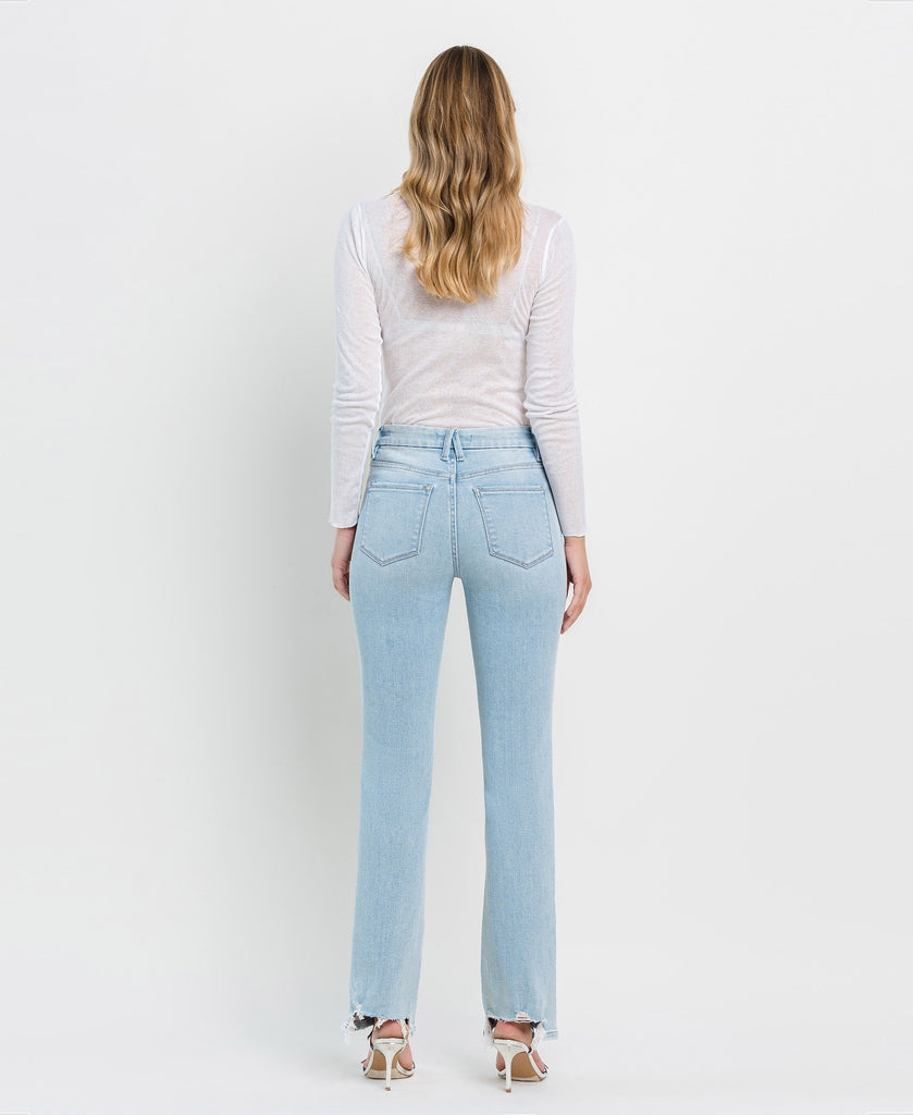 Back Well Connected - High Rise Distressed Hem Bootcut Jeans