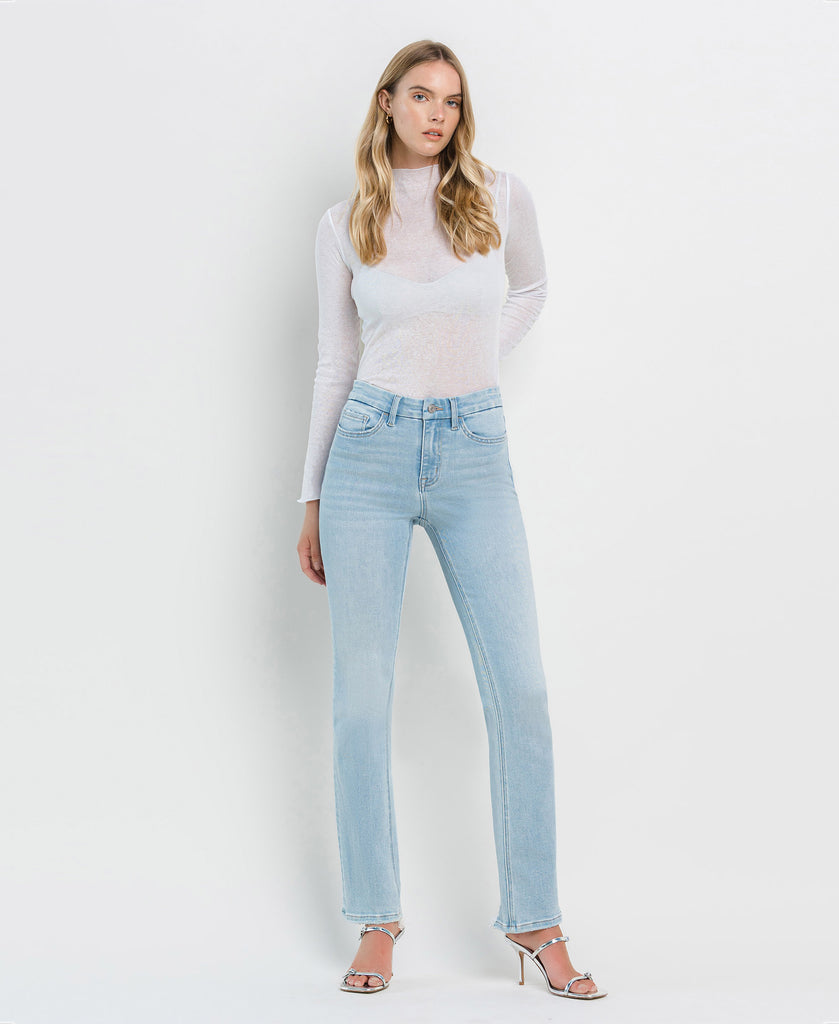 Front product images of Well Connected - High Rise Distressed Hem Bootcut Jeans