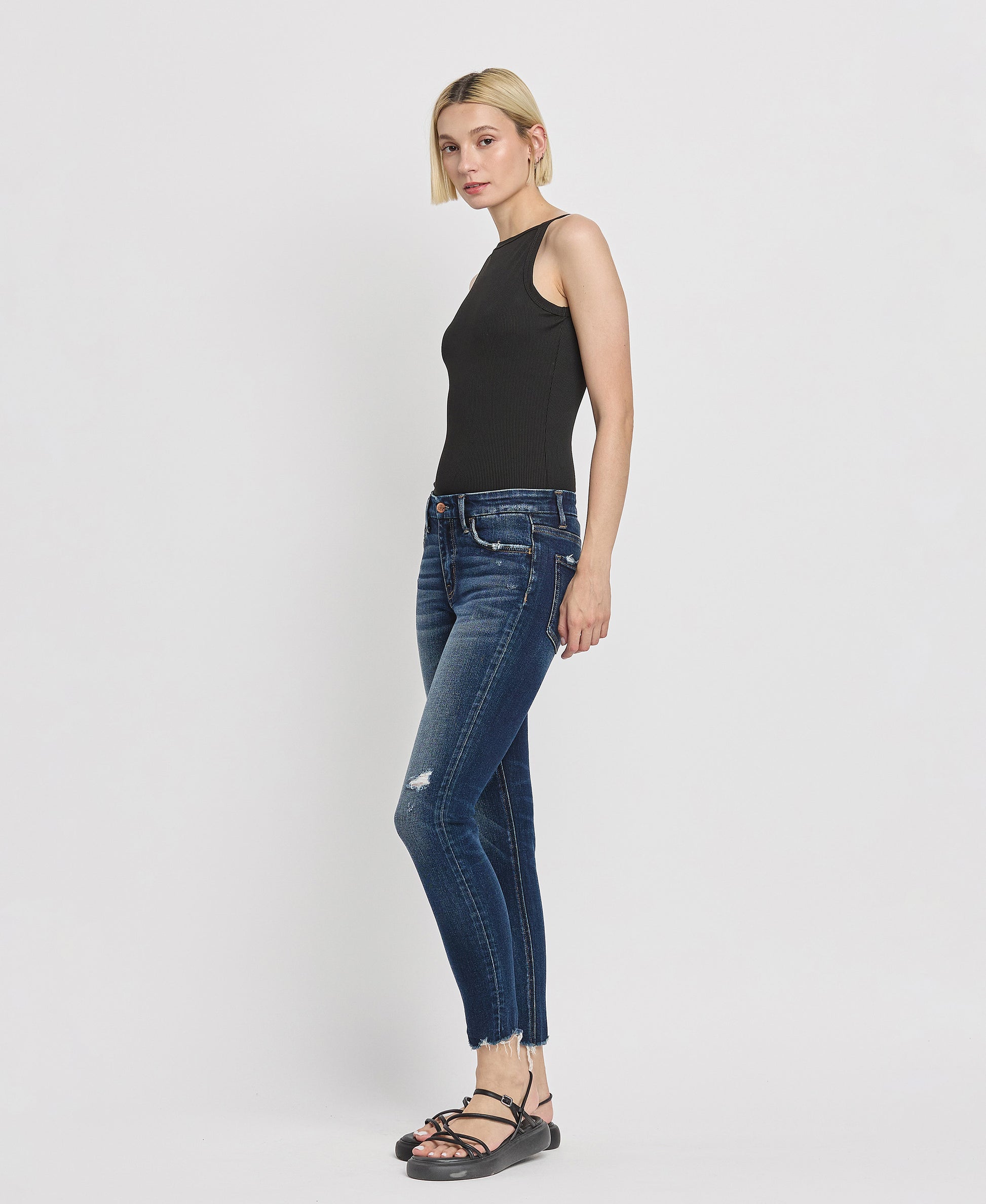 Right 45 degrees product image of Monumentally - Mid Rise Ankle Skinny Jeans