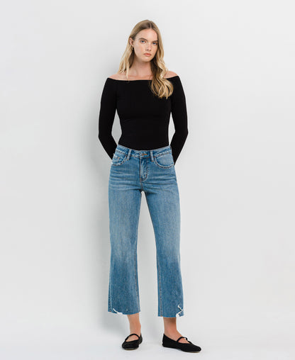 Front product images of Brandon Mountain - High Rise Crop Slim Wide Jeans