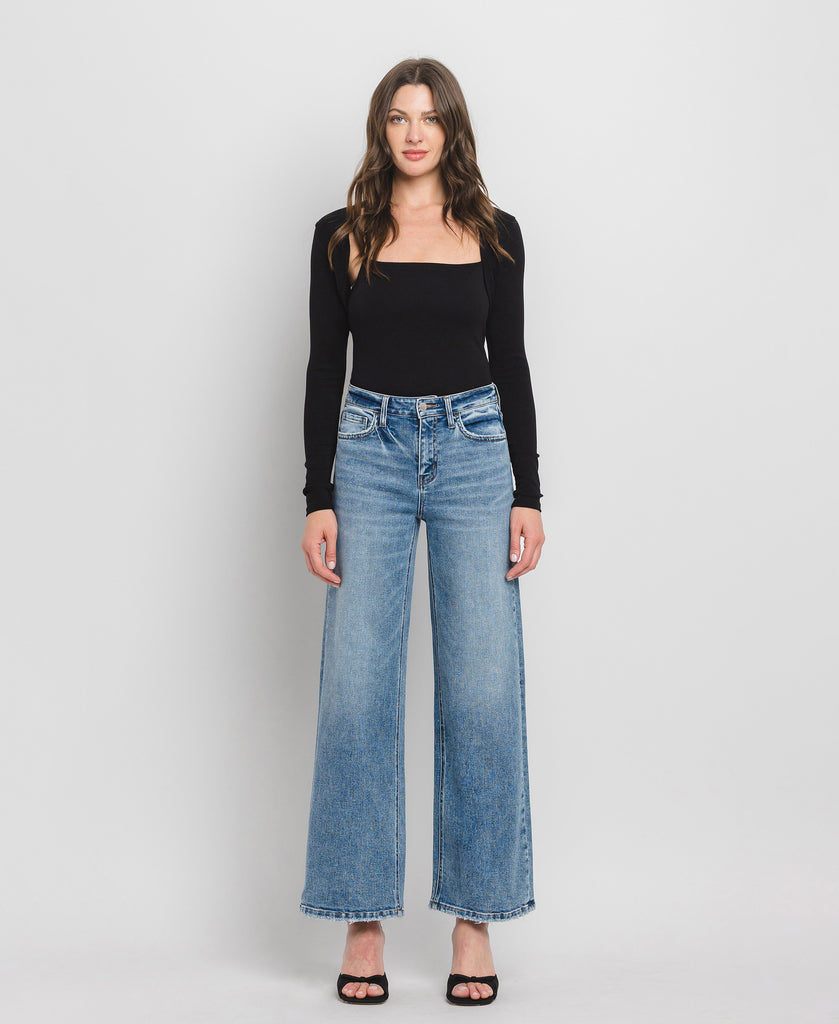 Front product images of Elbe River - High Rise Wide Leg Jeans