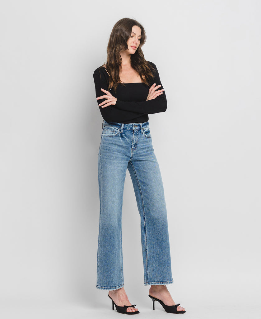 Right 45 degrees product image of Elbe River - High Rise Wide Leg Jeans