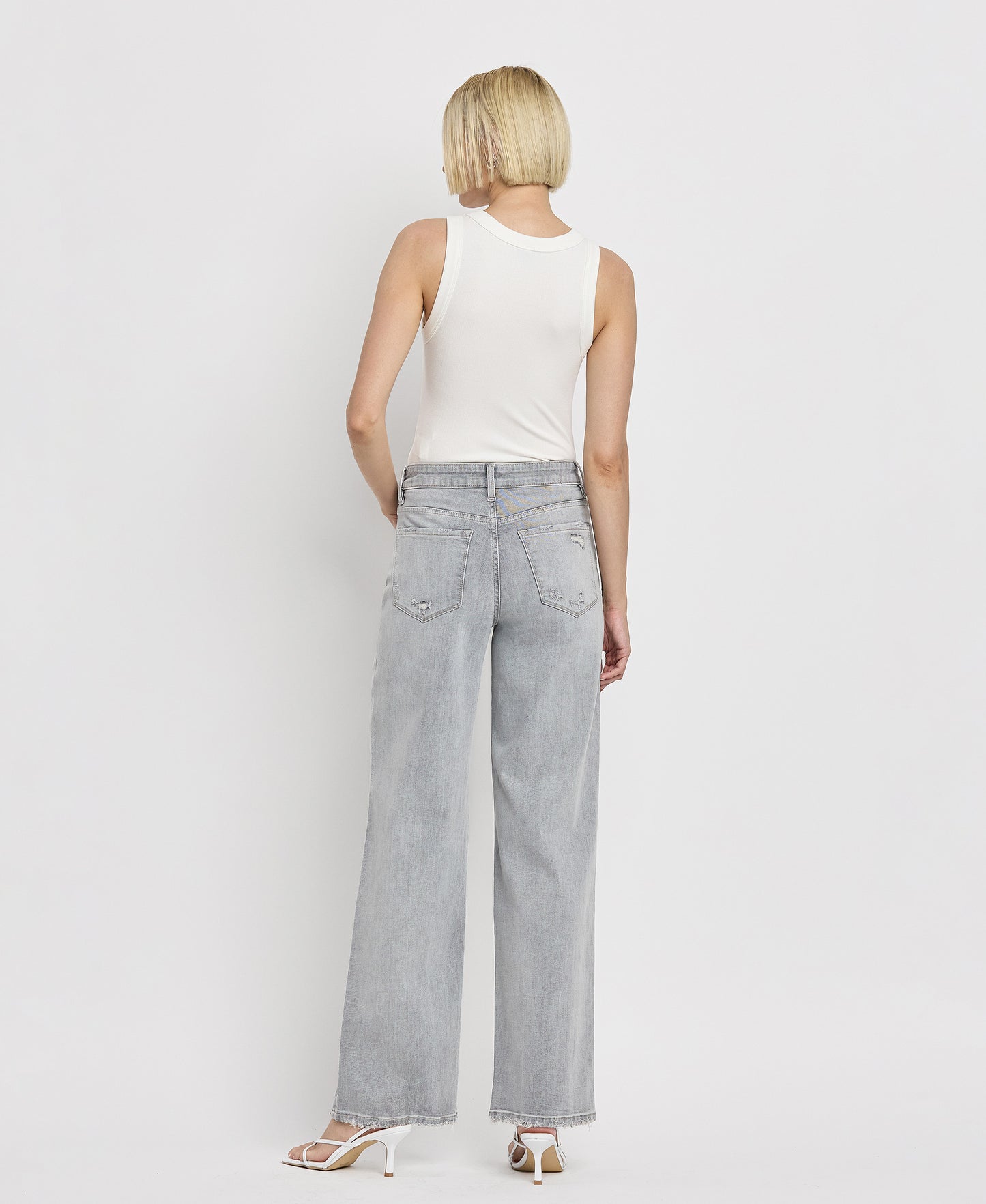 Back product images of Clementine - High Rise Wide Leg Jeans