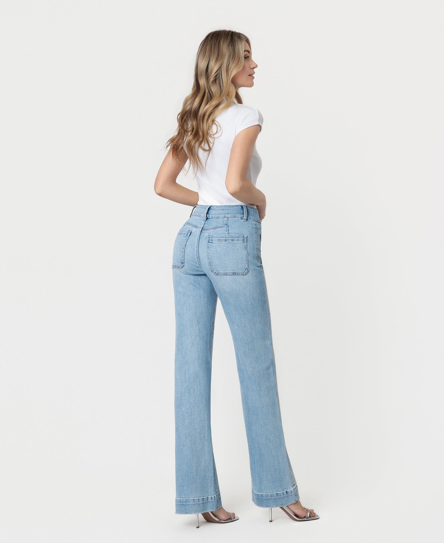 Back product images of Bang On Blue - Super High Rise 90's Vintage Flare Jeans
