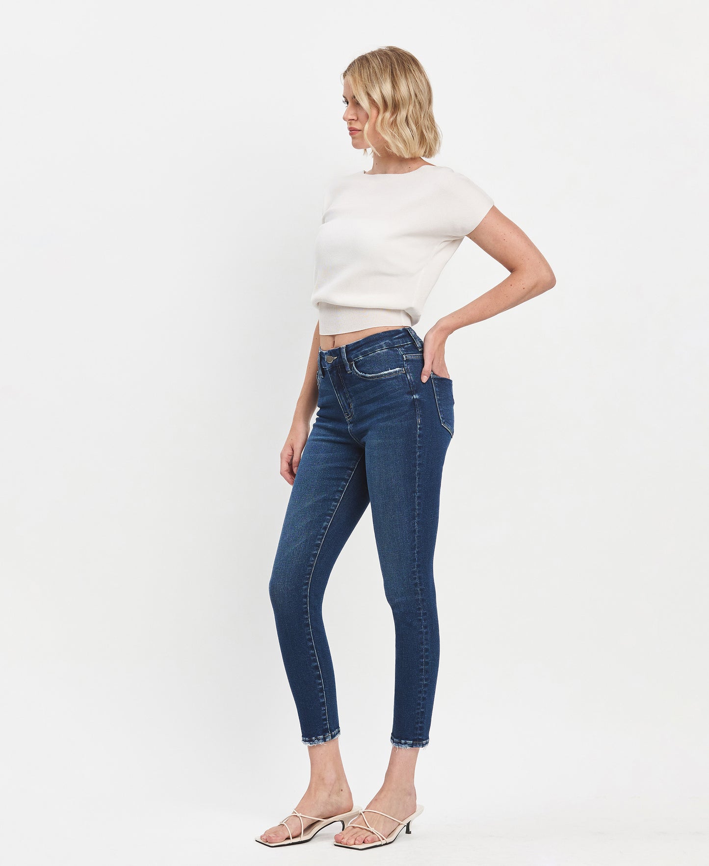 Left 45 degrees product image of Eulogize - High Rise Skinny Jeans