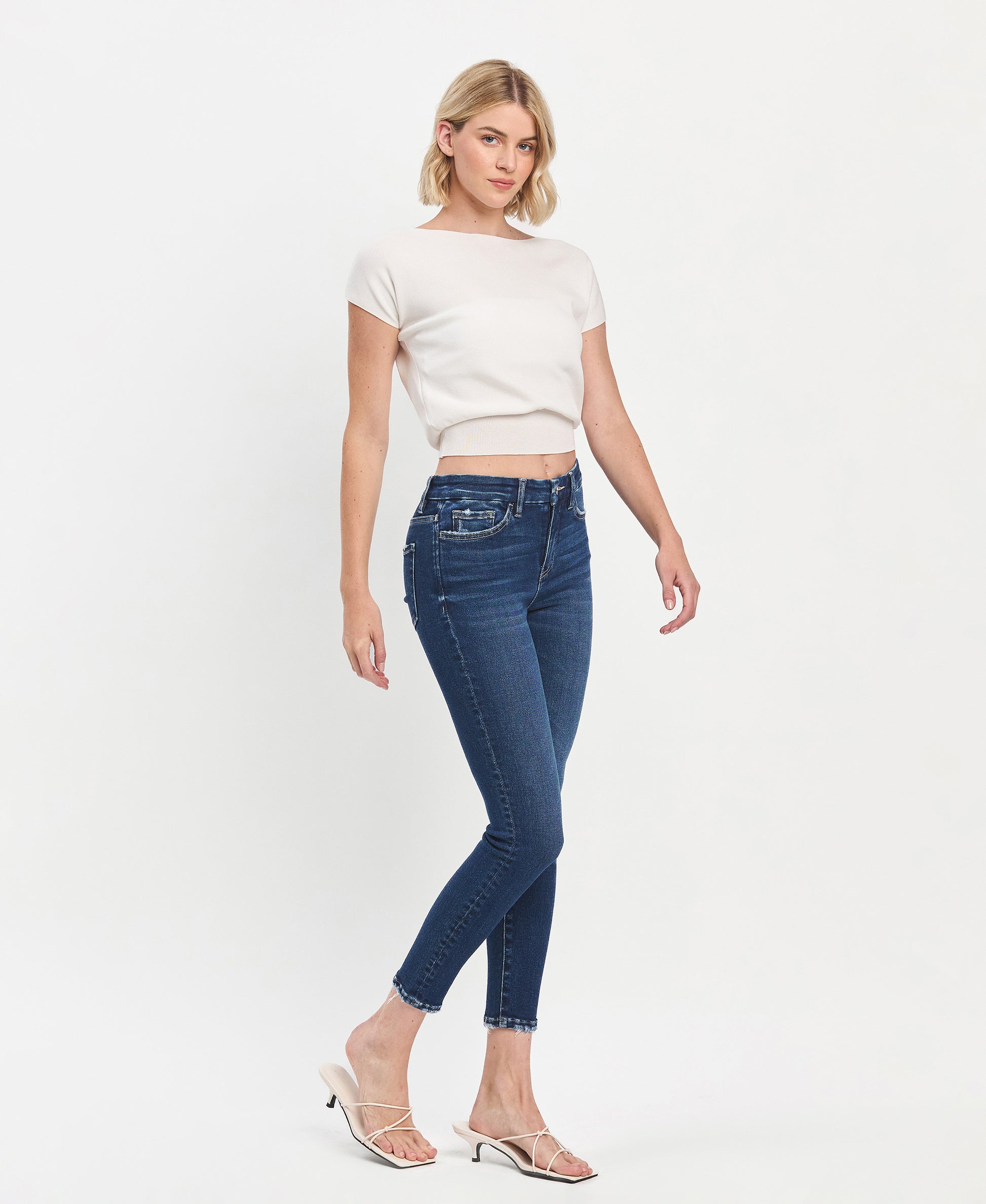 Right 45 degrees product image of Eulogize - High Rise Skinny Jeans