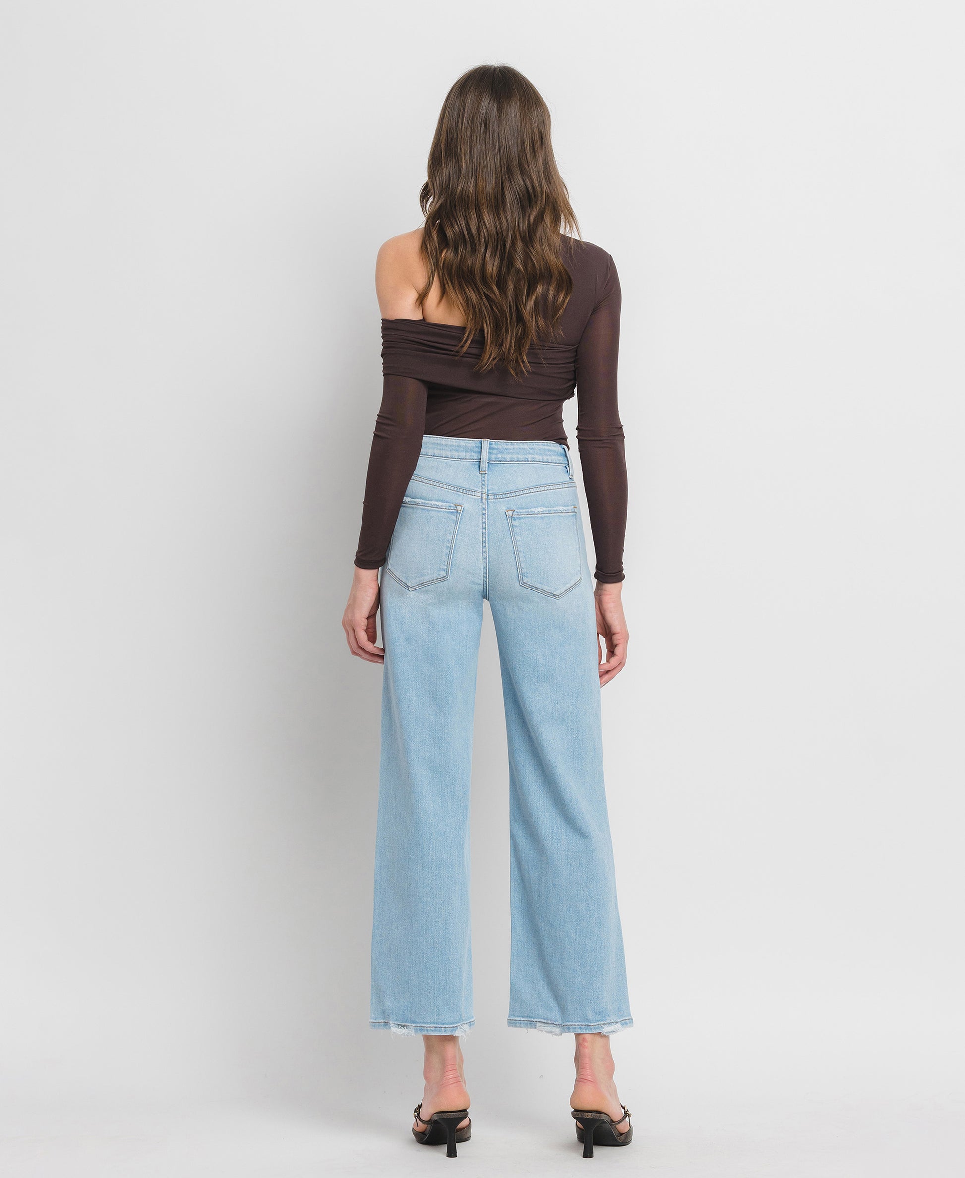 Back product images of Woo - High Rise Wide Leg Jeans