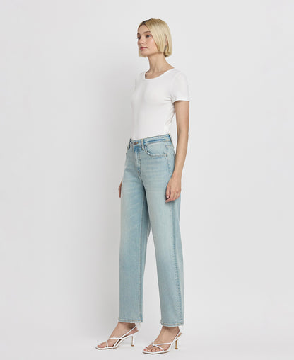 Left 45 degrees product image of Blockbuster - High Rise Ankle Barrel Leg Jeans