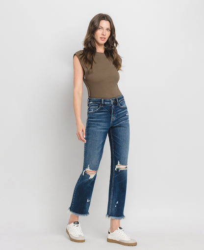 Right 45 degrees product image of Integrated - High Rise Ankle Straight Jeans