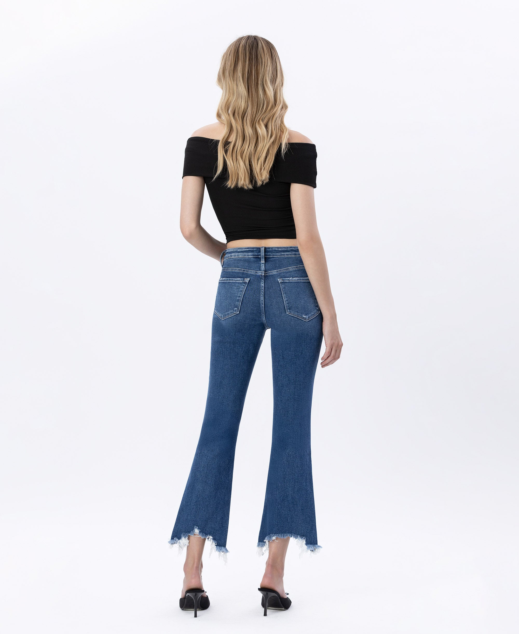 Lumignon original ♥ribbon flare denim Lumignon ribbon flare denim p ルミニョン（Lumignon）