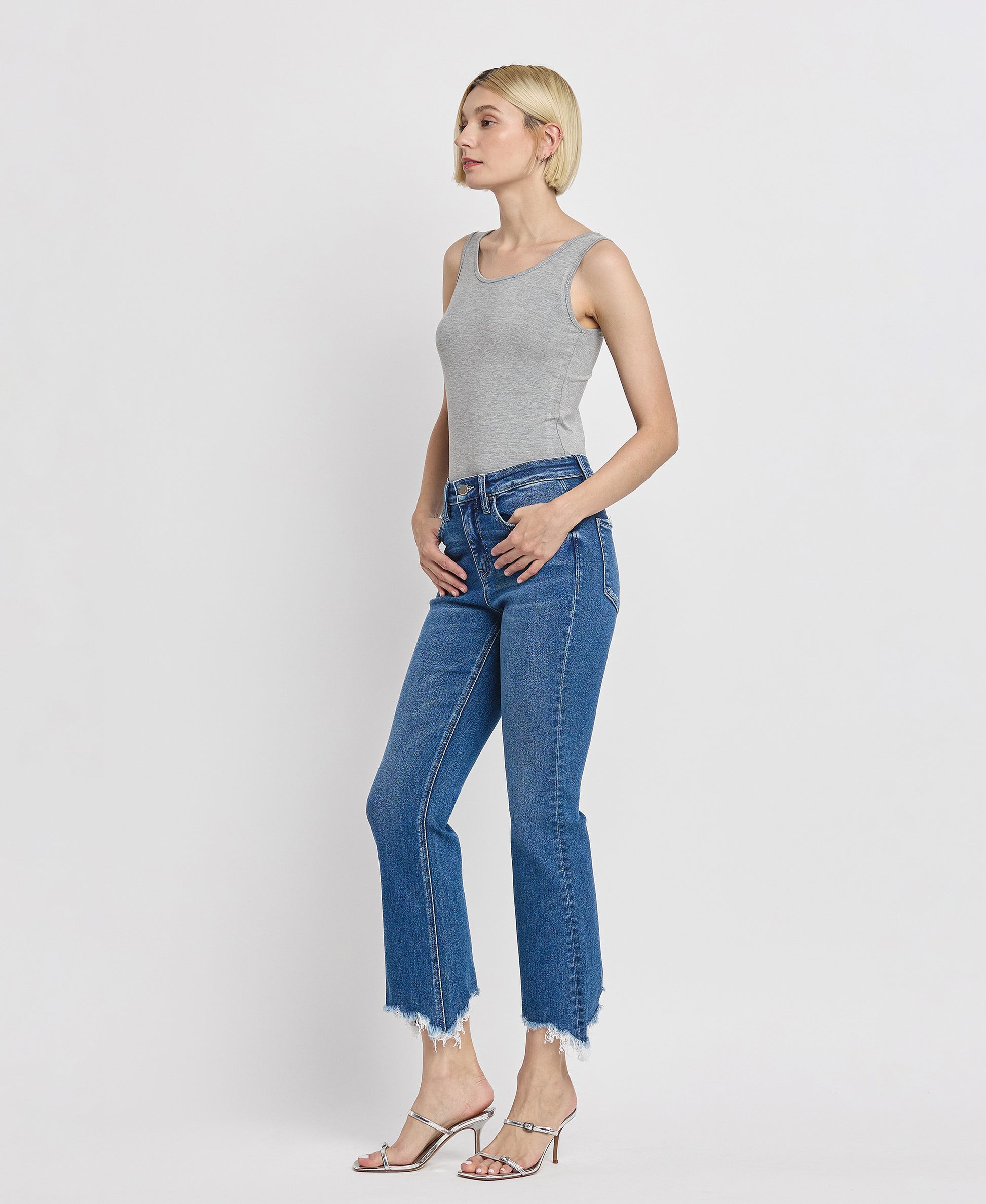 Left 45 degrees product image of Generosity - High Rise Kick Flare Jeans