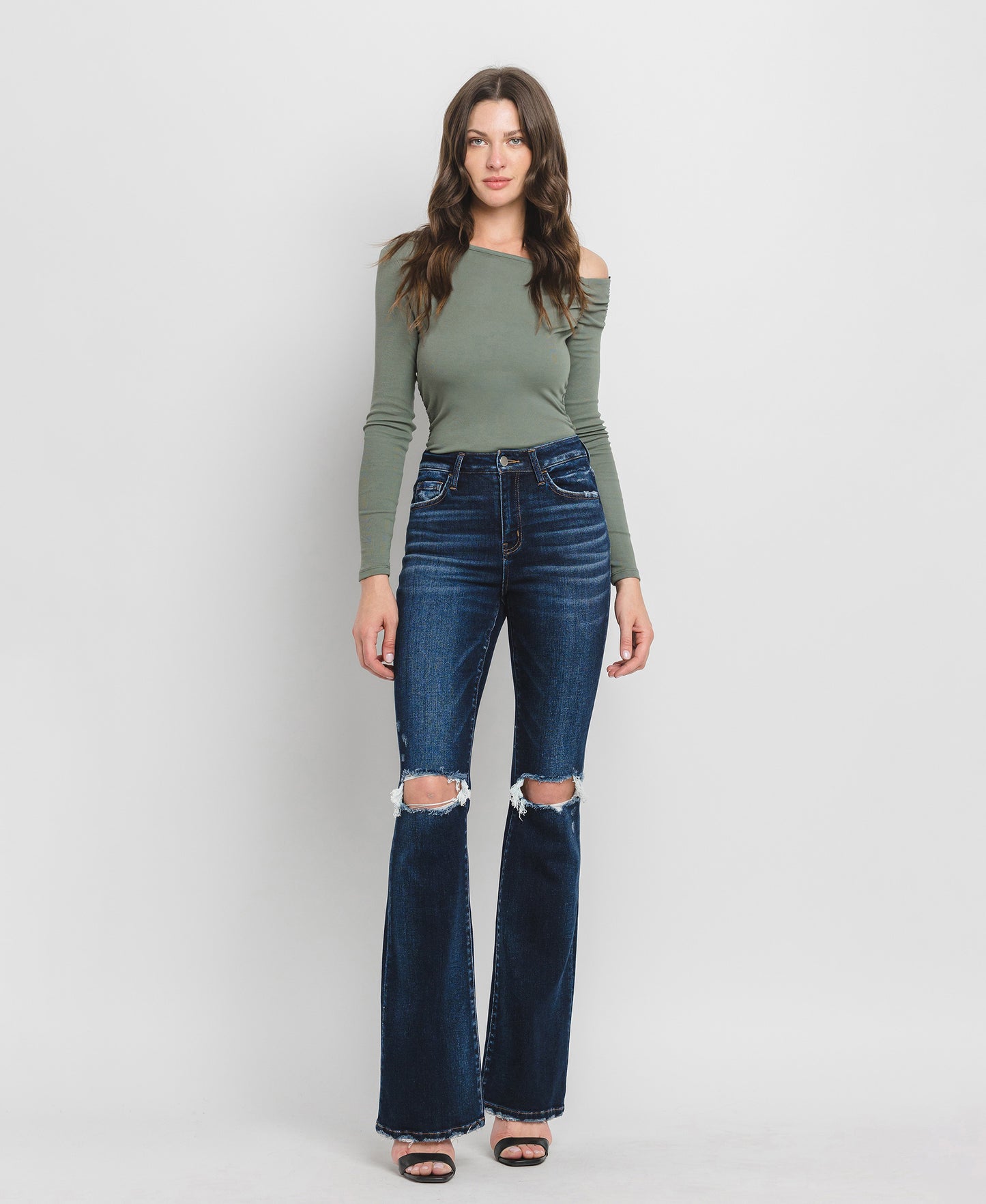 Front product images of Friendly - High Rise Flare Jeans