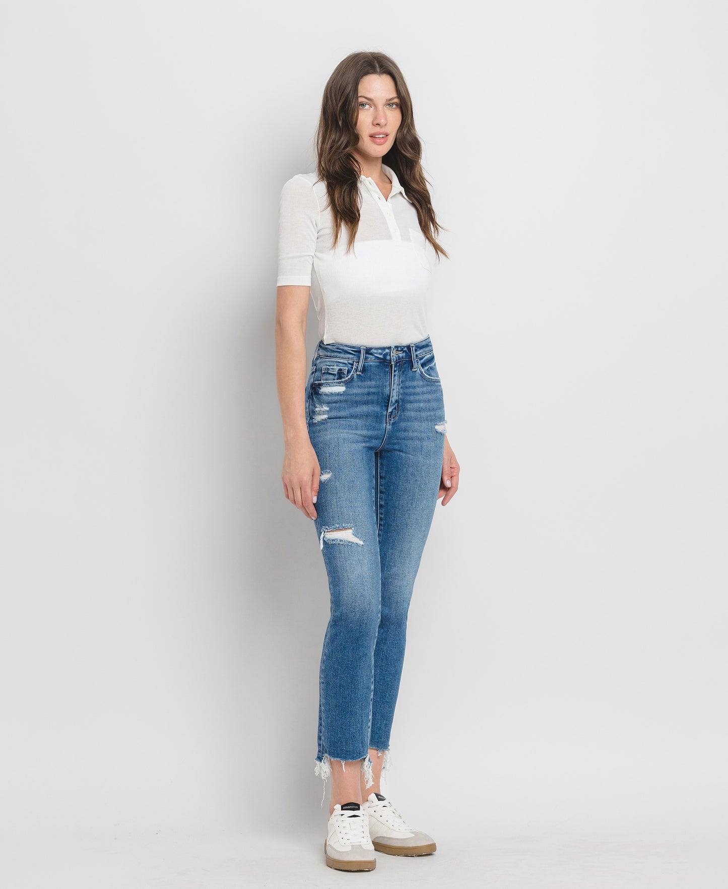 Right 45 degrees product image of Ardor- High Rise Slim Straight Jeans