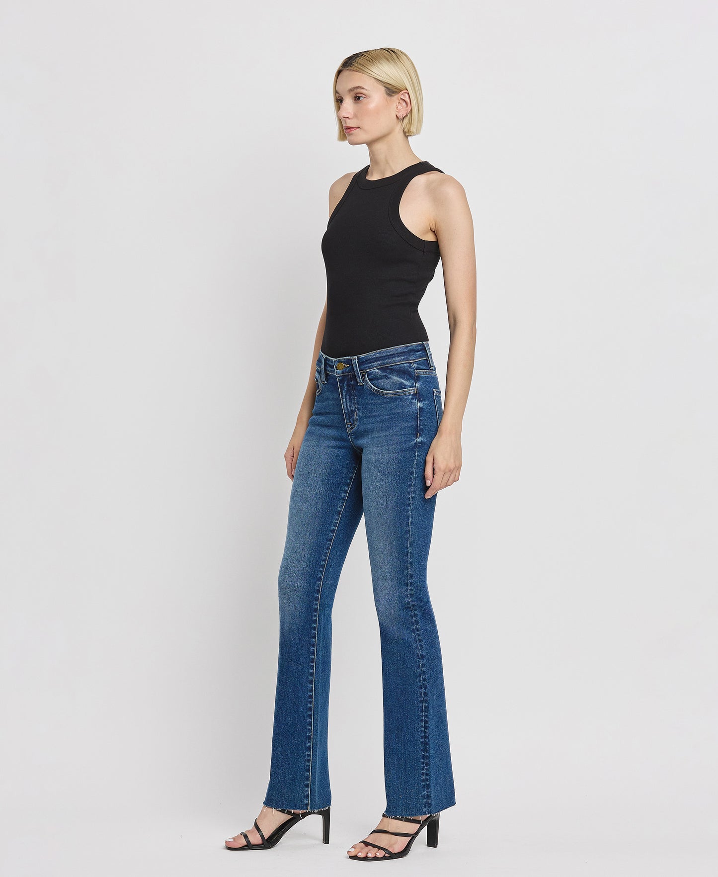 Left 45 degrees product image of Vigilant - Mid Rise Slim Bootcut jeans