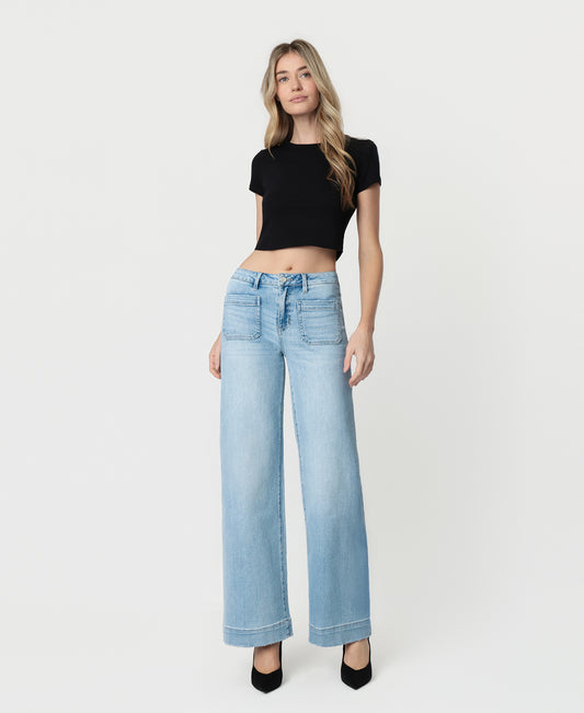 Front product images of Dignity - High Rise Wide Leg Trouser Jeans