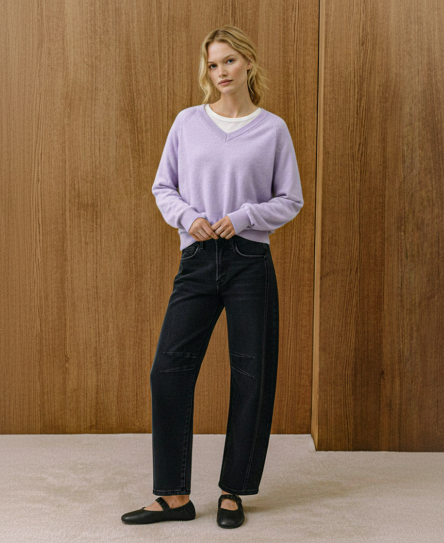 editorial image of Relief - High Rise Ankle Barrel Jeans