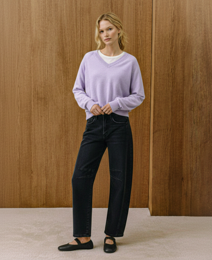 editorial image of Relief - High Rise Ankle Barrel Jeans