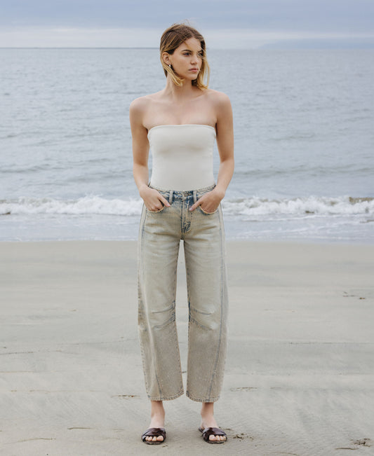 editorial image of Handier - High Rise Barrel Leg Jeans