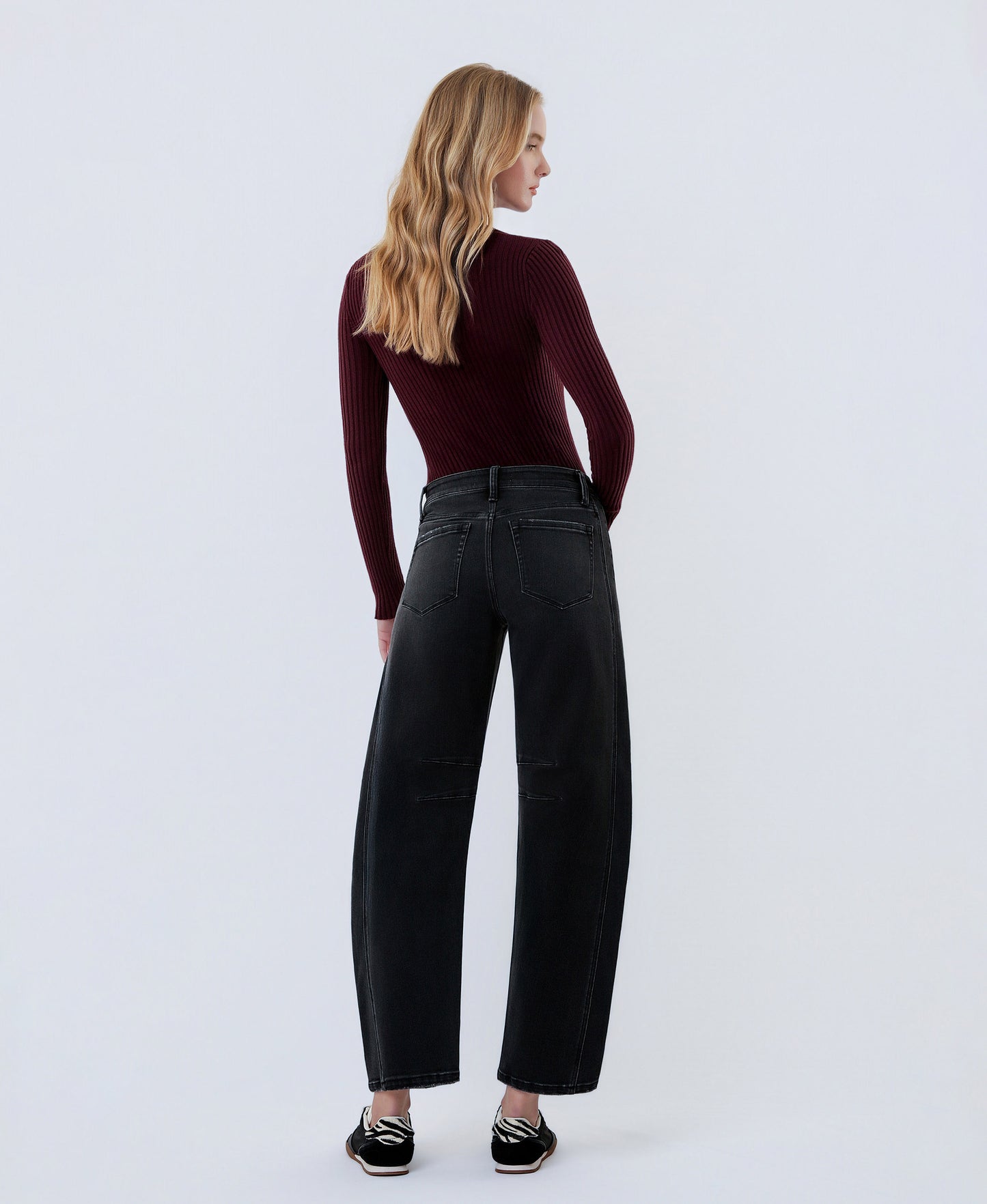 Back product images of Relief - High Rise Ankle Barrel Jeans