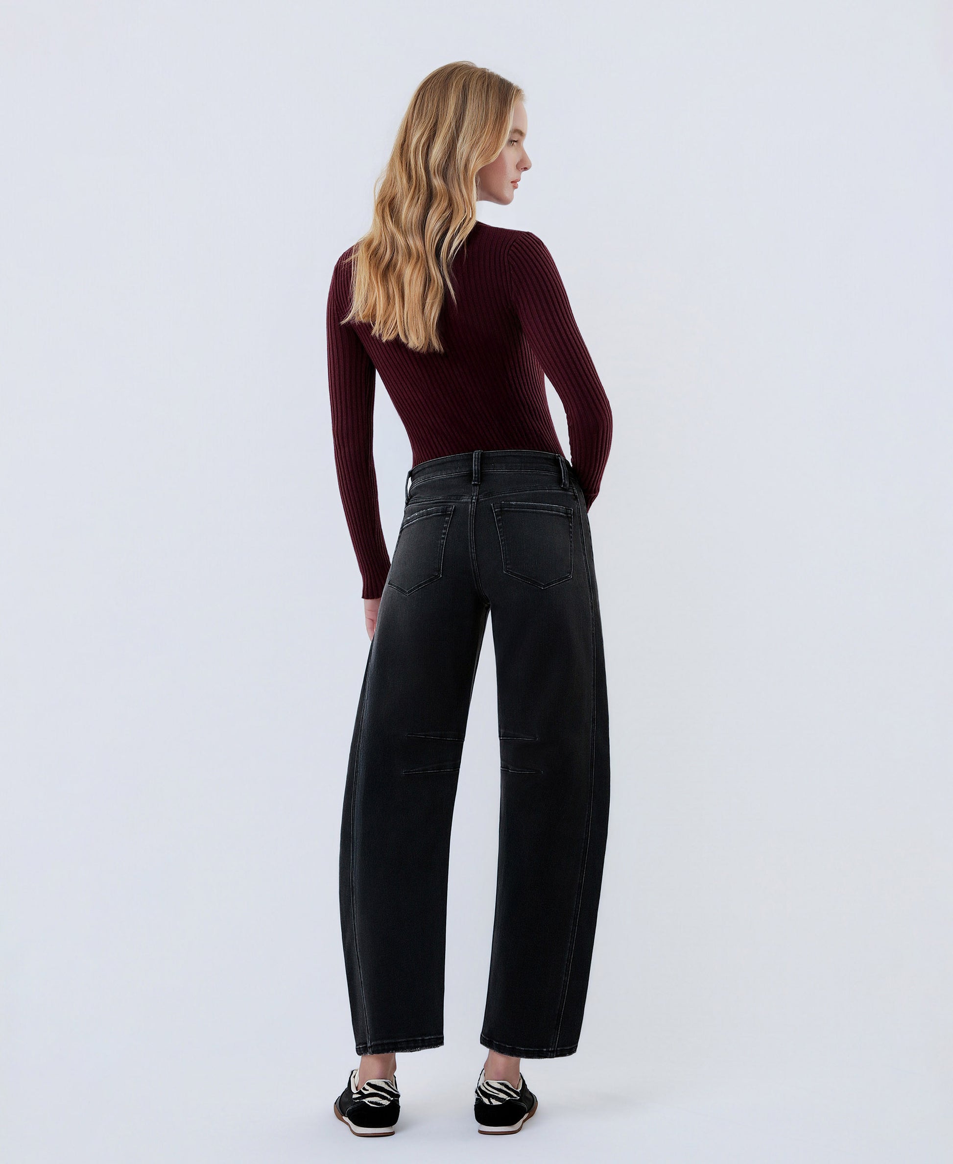 Back product images of Relief - High Rise Ankle Barrel Jeans