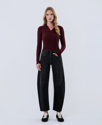 Front product images of Relief - High Rise Ankle Barrel Jeans