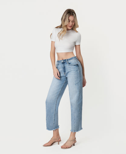 Left 45 degrees product image of Tantalizing - Super High Rise Barrel Jeans