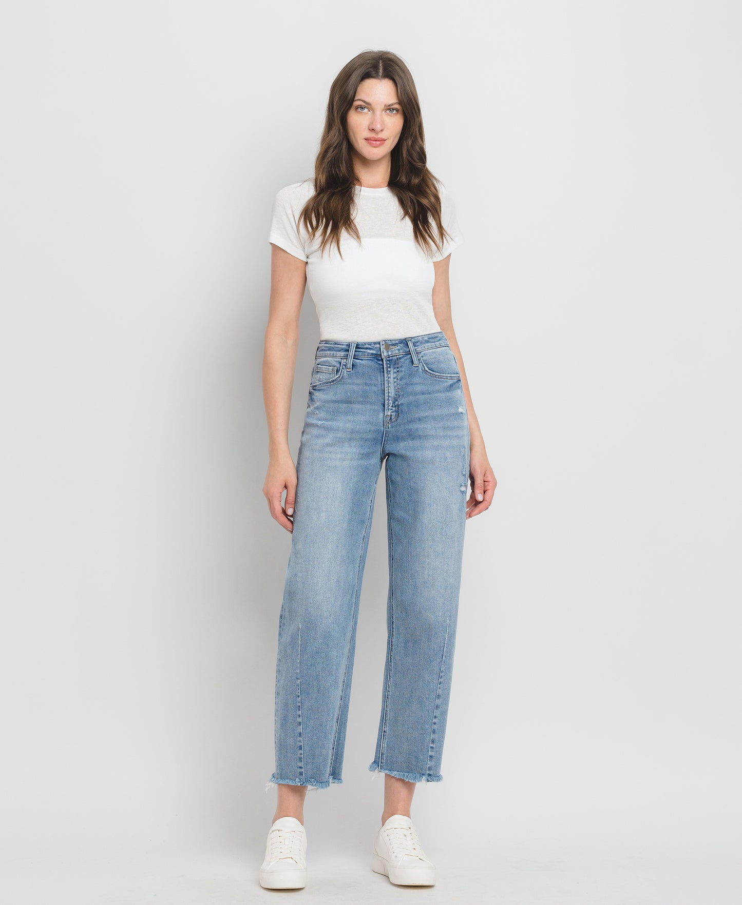 Front product images of Tantalizing - Super High Rise Barrel Leg Jeans