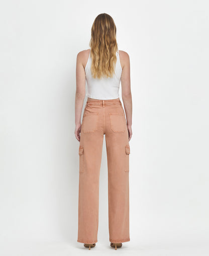 Back product images of Cork - High Rise Utility Cargo Vintage Wide Leg Jeans