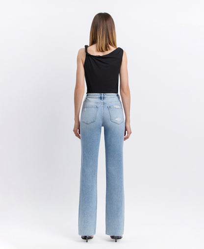 Back product images of Dexterity - High Rise Distressed Slim Wide Leg Jeans