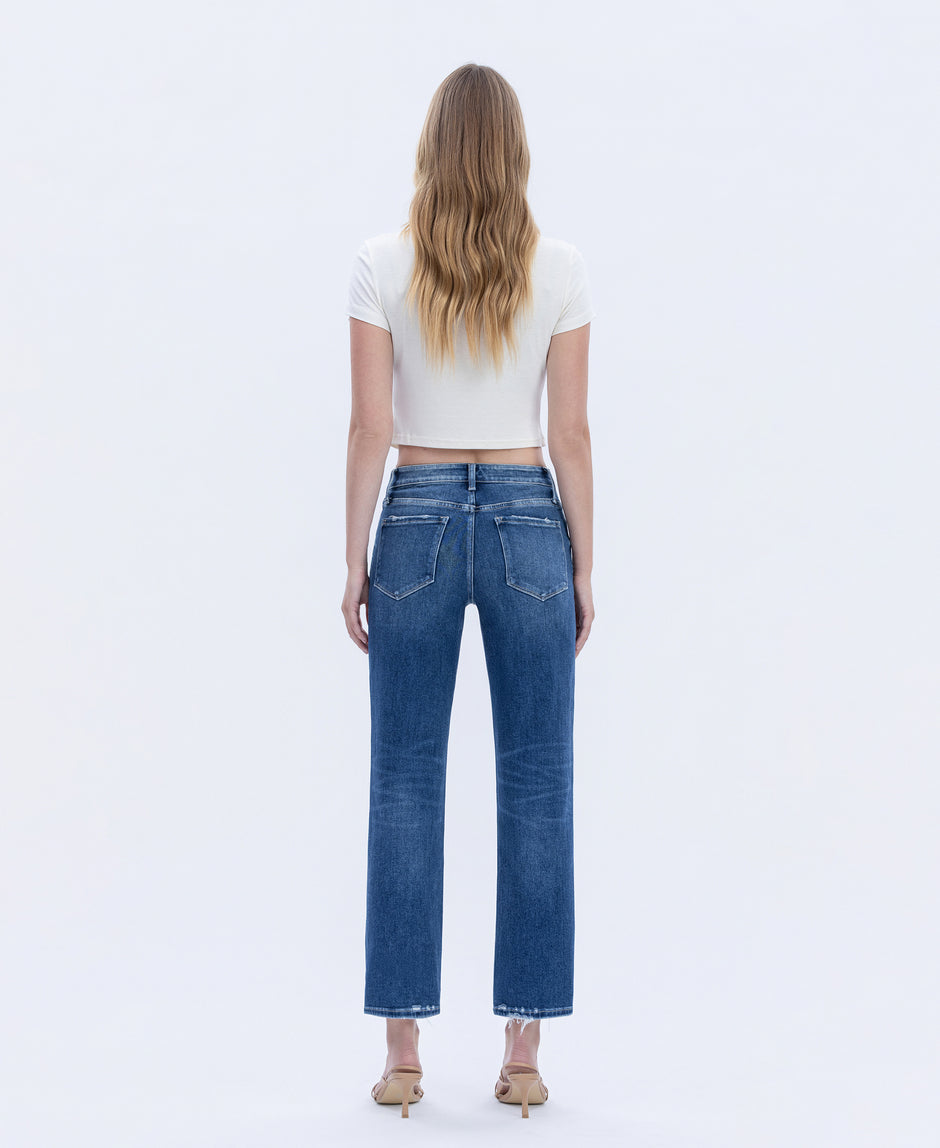 Optic White High Rise Cuffed Crop Barrel Jeans - Flying Monkey
