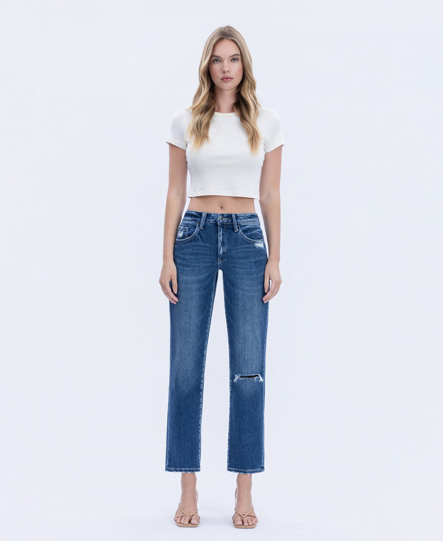 Front product images of Accumulate - High Rise Ankle Straight Jeans