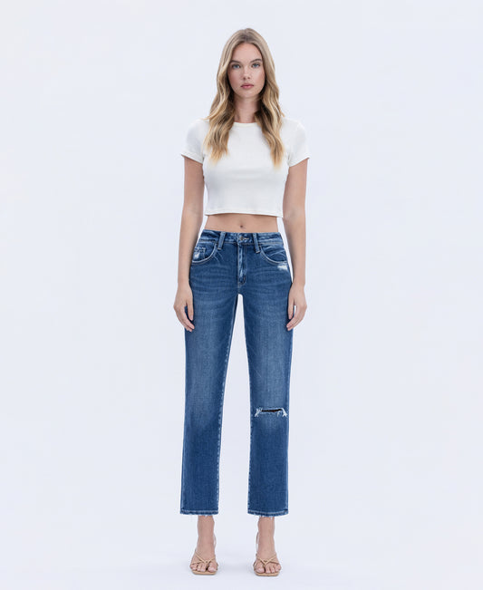 Front product images of Accumulate - High Rise Ankle Straight Jeans