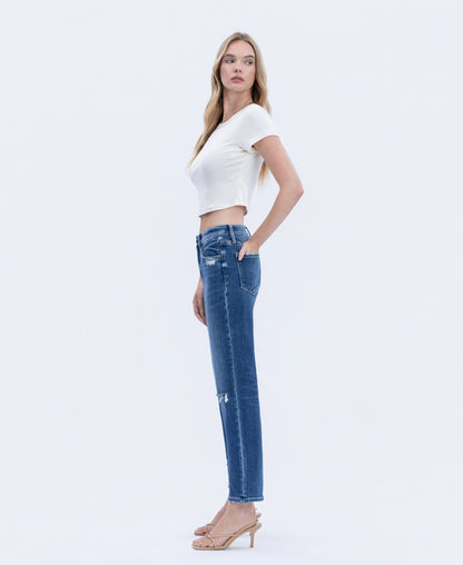 Left side product images of Accumulate - High Rise Ankle Straight Jeans