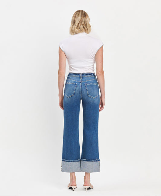 Back product images of Blue Fairy - Super High Rise 90's Vintage Cuffed Flare Jeans
