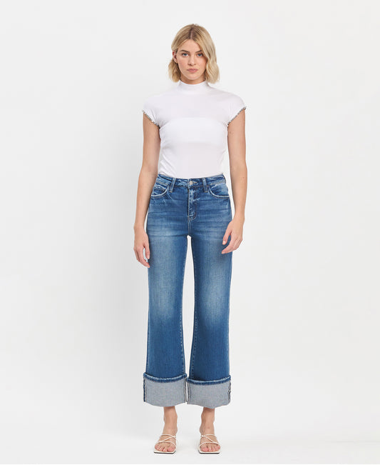 Front product images of Blue Fairy - Super High Rise 90's Vintage Cuffed Flare Jeans