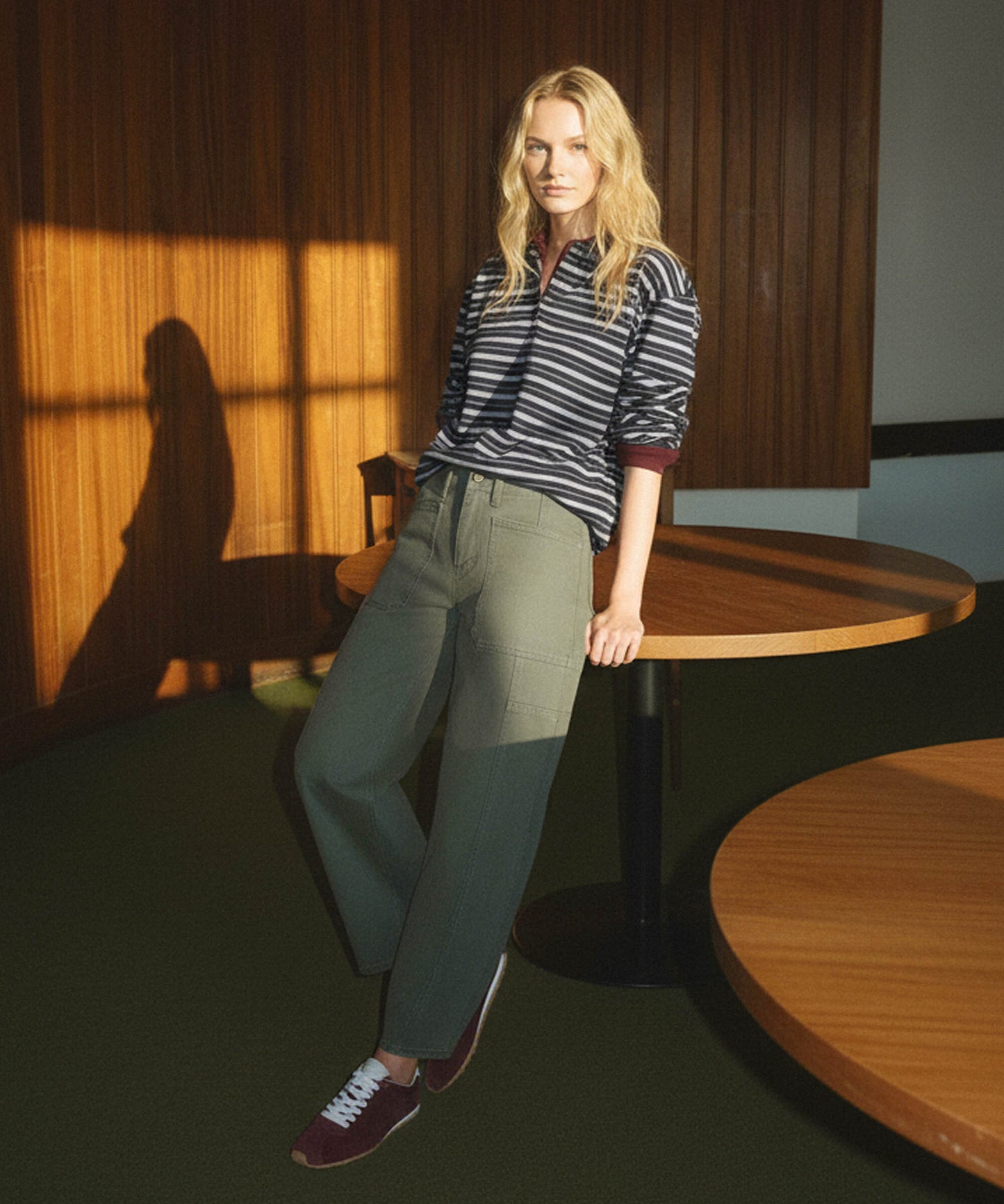 editorial image of Deep Forrest - Super High Rise Elastic Band Barrel Leg Jeans