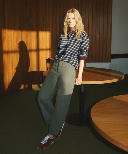 editorial image of Deep Forrest - Super High Rise Elastic Band Barrel Leg Jeans