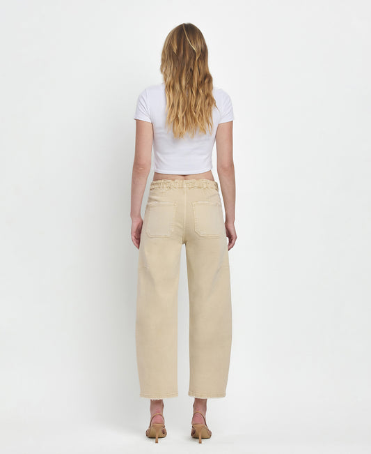Back product images of Vintage Beige - Super High Rise Barrel Leg Jeans