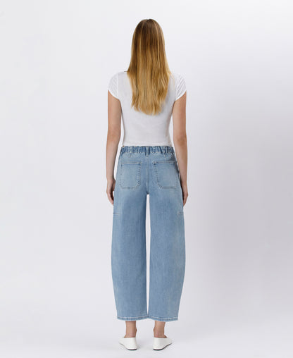 Back product images of Accomplishments - Super High Rise Elastic Band Barrel Leg Jeans