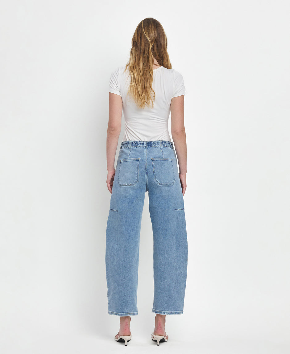 Built Different By Flying Monkey - High Rise Barrel Jeans