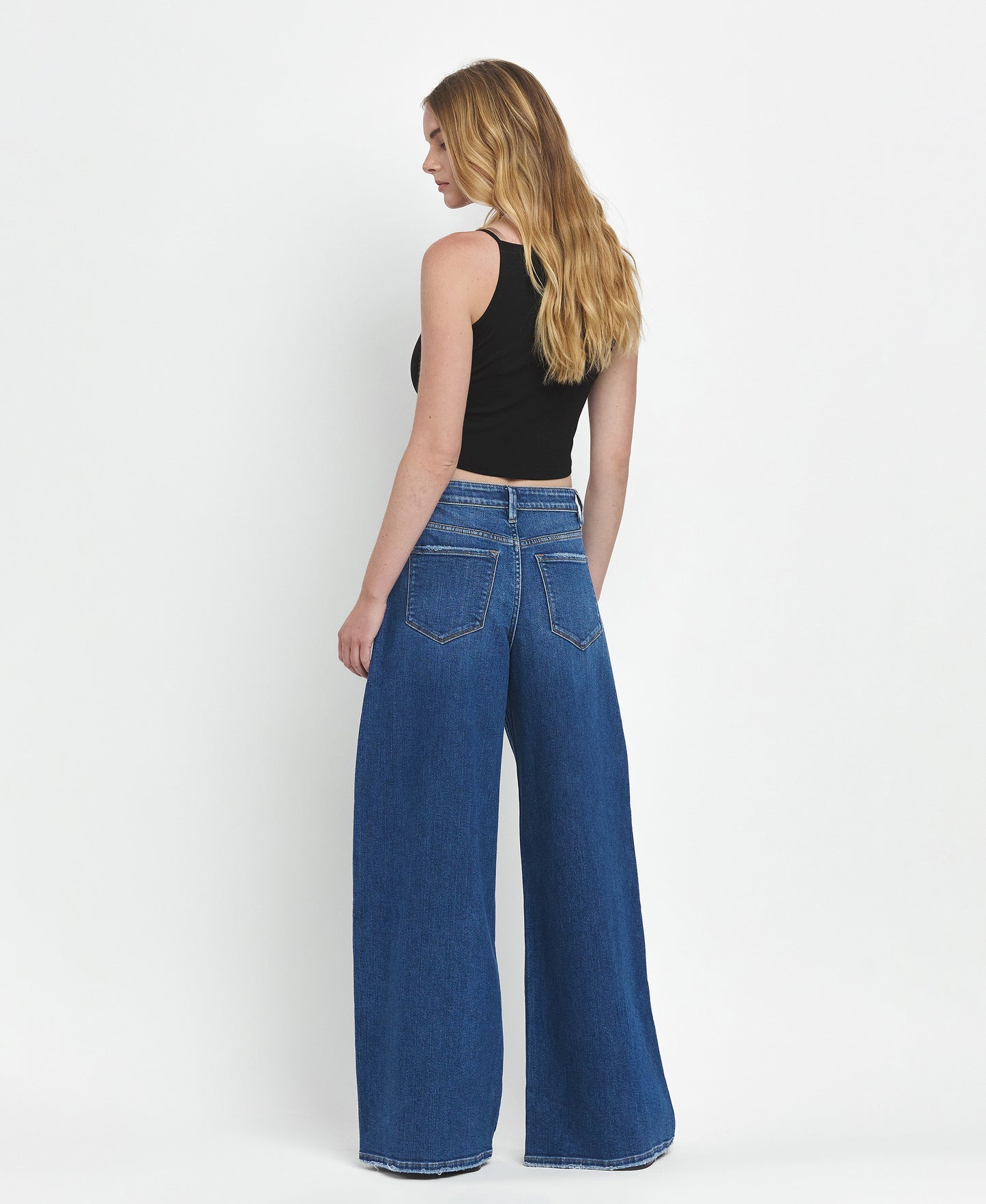 Back product images of Arosa - Super High Rise Pleated Wide Leg Jeans