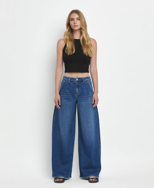 Front product images of Arosa - Super High Rise Pleated Wide Leg Jeans
