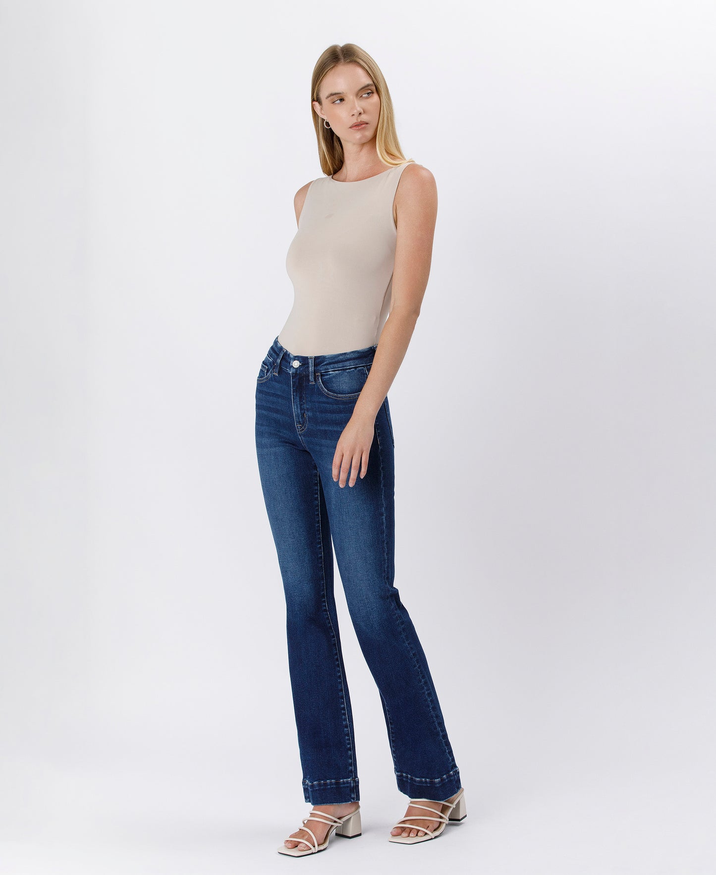 Left 45 degrees product image of Blue Element - High Rise Trouser Hem Bootcut Jeans