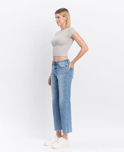 Left 45 degrees product image of Sweet Time - High Rise Ankle Straight Jeans